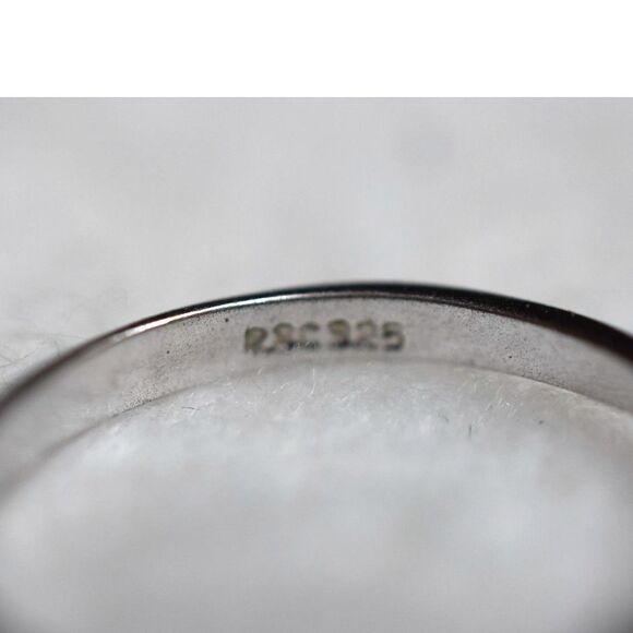 Vintage RSC 925 Silver 3 CZ Faceted Stones Size 9.5 Stunning Engagement Ring - Picture 5 of 5